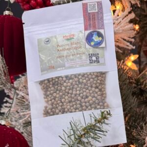 Achet 35 g de poivre blanc de Penja en grains – SINEHA Spices, scène Noel